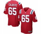 New England Patriots #65 Yodny Cajuste Game Red Alternate Football Jersey