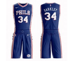 Philadelphia 76ers #34 Charles Barkley Swingman Blue Basketball Suit Jersey - Icon Edition