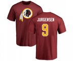 Washington Redskins #9 Sonny Jurgensen Maroon Name & Number Logo T-Shirt