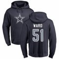 Dallas Cowboys #51 Jihad Ward Navy Blue Name & Number Logo Pullover Hoodie