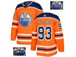Edmonton Oilers #93 Ryan Nugent-Hopkins Orange Home Authentic Fashion Gold Stitched NHL Jersey