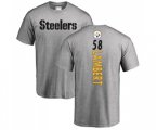 Pittsburgh Steelers #58 Jack Lambert Ash Backer T-Shirt
