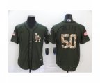 Los Angeles Dodgers #50 Mookie Betts Olive Camo Salute To Service Cool Base Jersey