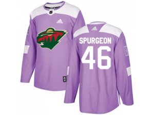 Minnesota Wild #46 Jared Spurgeon Purple Authentic Fights Cancer Stitched NHL Jersey
