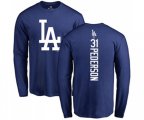 Los Angeles Dodgers #31 Joc Pederson Royal Blue Backer Long Sleeve T-Shirt