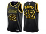 Los Angeles Lakers #42 James Worthy Authentic Black City Edition NBA Jersey