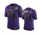 Baltimore Ravens #78 Orlando Brown Jr. Purple Team 25th Season Golden Limited Football Jersey