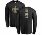 New Orleans Saints #51 Manti Te'o Black Backer Long Sleeve T-Shirt