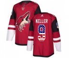 Arizona Coyotes #9 Clayton Keller Authentic Red USA Flag Fashion Hockey Jersey