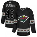 Minnesota Wild #46 Jared Spurgeon Authentic Black Team Logo Fashion NHL Jersey