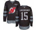 New Jersey Devils #15 Jamie Langenbrunner Authentic Black 1917-2017 100th Anniversary Hockey Jersey