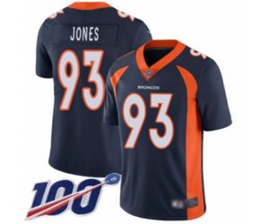 Denver Broncos #93 Dre\'Mont Jones Navy Blue Alternate Vapor Untouchable Limited Player 100th Season Football Jersey