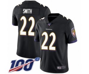 Baltimore Ravens #22 Jimmy Smith Black Alternate Vapor Untouchable Limited Player 100th Season Football Jersey