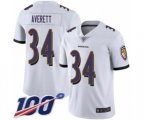 Baltimore Ravens #34 Anthony Averett White Vapor Untouchable Limited Player 100th Season Football Jersey