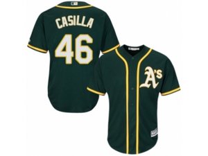 Oakland Athletics #46 Santiago Casilla Replica Green Alternate 1 Cool Base MLB Jersey