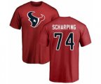 Houston Texans #74 Max Scharping Red Name & Number Logo T-Shirt
