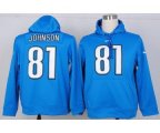 Detroit Lions #81 calvin johnson blue[pullover hooded sweatshirt]