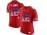 2016 US Flag Fashion Ohio State Buckeyes C.Jones #12 College Football Limited Jersey - Scarlet