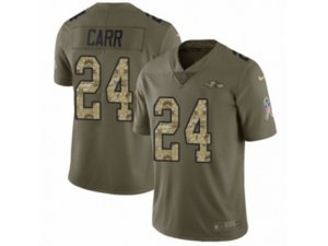Baltimore Ravens #24 Brandon Carr Limited Olive Camo Salute to Service NFL Jersey