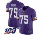 Minnesota Vikings #75 Brian O'Neill Purple Team Color Vapor Untouchable Limited Player 100th Season Football Jersey