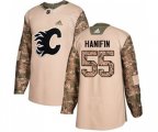 Calgary Flames #55 Noah Hanifin Authentic Camo Veterans Day Practice Hockey Jersey
