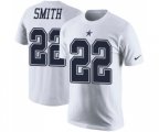Dallas Cowboys #22 Emmitt Smith White Rush Pride Name & Number T-Shirt