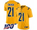 Los Angeles Chargers #21 LaDainian Tomlinson Limited Gold Inverted Legend 100th Season Football Jersey