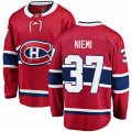 Montreal Canadiens #37 Antti Niemi Authentic Red Home Fanatics Branded Breakaway NHL Jersey