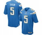 Los Angeles Chargers #5 Tyrod Taylor Game Electric Blue Alternate Football Jersey