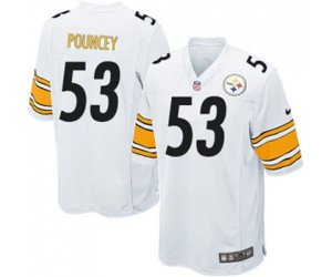 Pittsburgh Steelers #53 Maurkice Pouncey Game White Football Jersey