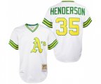 Oakland Athletics #35 Rickey Henderson Authentic White 1979 Throwback Baseball Jersey