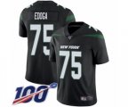 New York Jets #75 Chuma Edoga Black Alternate Vapor Untouchable Limited Player 100th Season Football Jersey
