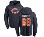 Chicago Bears #68 James Daniels Navy Blue Name & Number Logo Pullover Hoodie