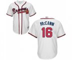 Atlanta Braves #16 Brian McCann Replica White Home Cool Base Baseball Jersey
