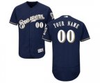 Milwaukee Brewers Customized Navy Blue Alternate Flex Base Authentic Collection Baseball Jersey