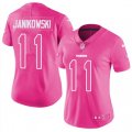 Women Oakland Raiders #11 Sebastian Janikowski Limited Pink Rush Fashion NFL Jersey