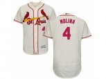 St. Louis Cardinals #4 Yadier Molina Cream Flexbase Authentic Collection MLB Jersey