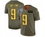 Detroit Lions #9 Matthew Stafford Limited Olive Gold 2019 Salute to Service Football Jersey