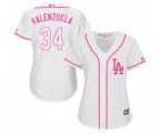 Women's Los Angeles Dodgers #34 Fernando Valenzuela Authentic White Fashion Cool Base Baseball Jersey
