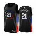 Nike Knicks #21 Theo Pinson Black NBA Swingman 2020-21 City Edition Jersey