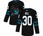 Adidas San Jose Sharks #30 Aaron Dell Premier Black Alternate NHL Jersey