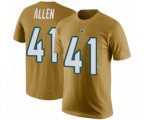Jacksonville Jaguars #41 Josh Allen Gold Rush Pride Name & Number T-Shirt