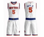 New York Knicks #5 Dennis Smith Jr. Swingman White Basketball Suit Jersey - Association Edition