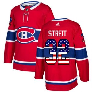 Montreal Canadiens #32 Mark Streit Authentic Red USA Flag Fashion NHL Jersey