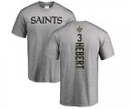 New Orleans Saints #3 Bobby Hebert Ash Backer T-Shirt