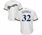 Milwaukee Brewers #32 Jeremy Jeffress Replica White Alternate Cool Base MLB Jersey