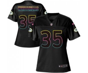 Women Green Bay Packers #35 Jermaine Whitehead Game Black Fashion Football Jersey