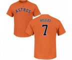 Houston Astros #7 Craig Biggio Orange Name & Number T-Shirt