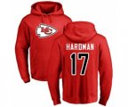 Kansas City Chiefs #17 Mecole Hardman Red Name & Number Logo Pullover Hoodie