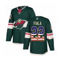 Minnesota Wild #22 Kevin Fiala Authentic Green USA Flag Fashion Hockey Jersey
